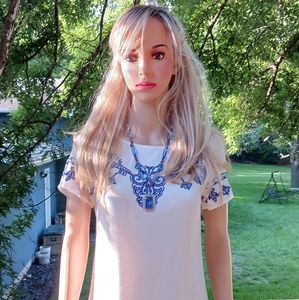 Lulu's "Tale to Tell" Embroidered Shift Dress